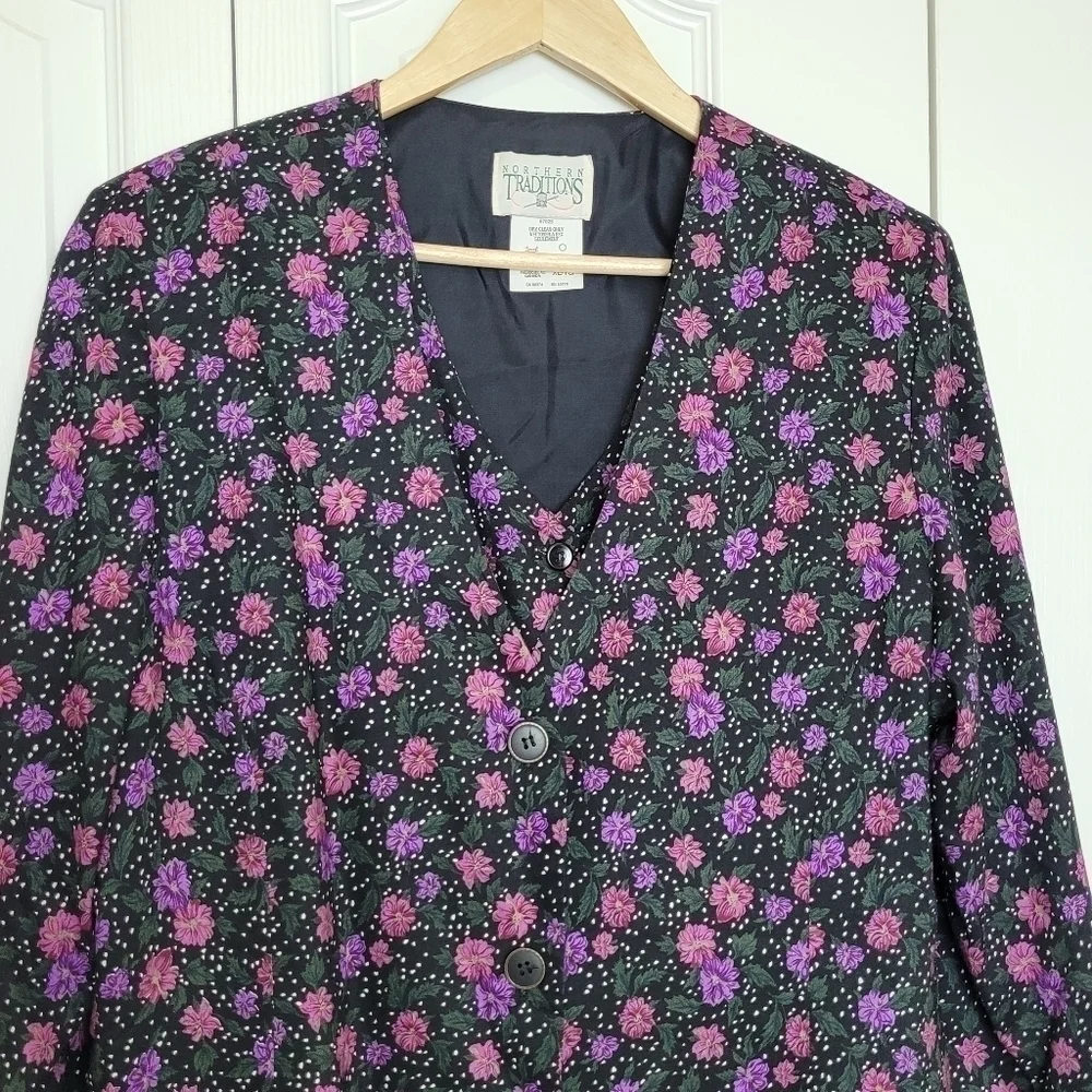 Vintage Northern Traditions Floral Blazer and Vest Set - Picture 11 of 12